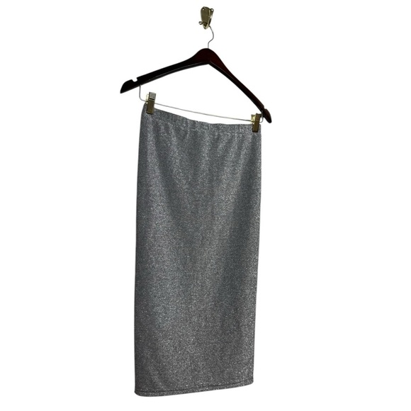 NWT REVOLVE BY THE WAY Eliza Shimmer Skirt Silver S - Picture 8 of 11